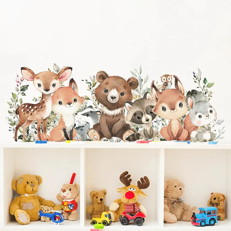 BABYBOHO 1 BABYBOHO Home Decor מדבקות קיר בוהו חיות יער לחדר תינוק