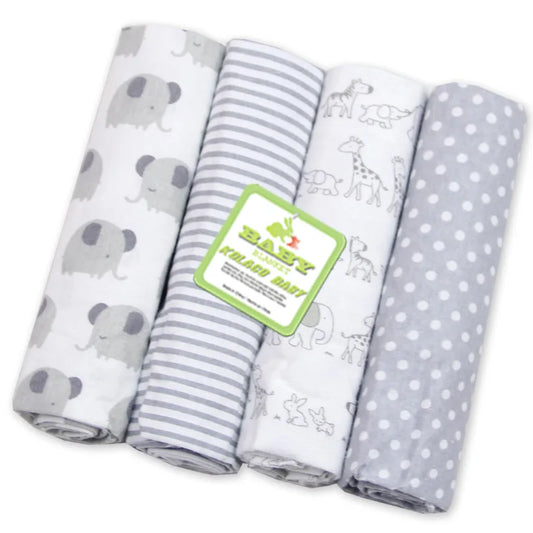 BABYBOHO אפור BABYBOHO Bedding מארז 4 שמיכות בוהו לתינוק