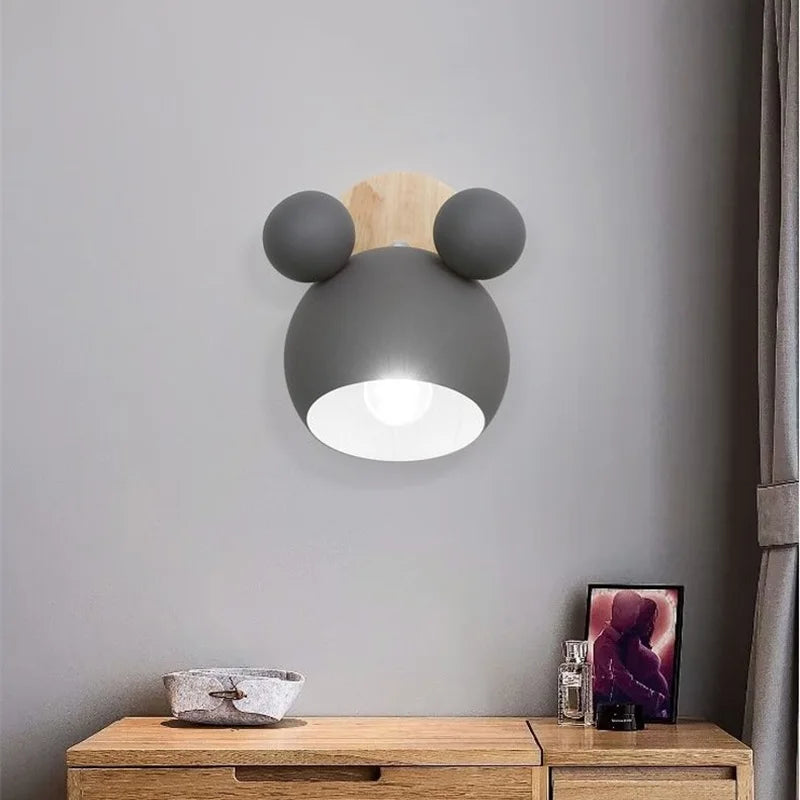 BABYBOHO אפור BABYBOHO Lighting מנורת קיר מיקי מאוס לחדר תינוק