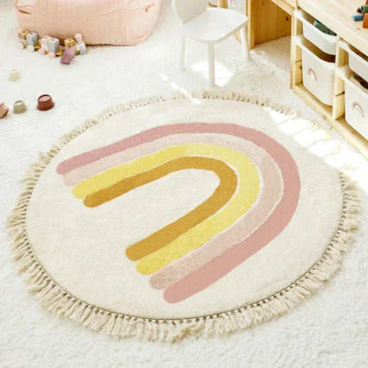 BABYBOHO 1 BABYBOHO Carpet שטיח עגול בעיצוב קשת בוהו 80 ס''מ לחדר תינוק