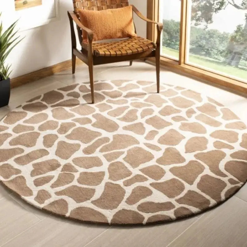 BABYBOHO 60x60cm BABYBOHO Carpet שטיח עגול בסגנון כתמי ג'ירף לחדר תינוק